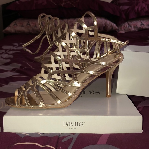 david's bridal shoes gold